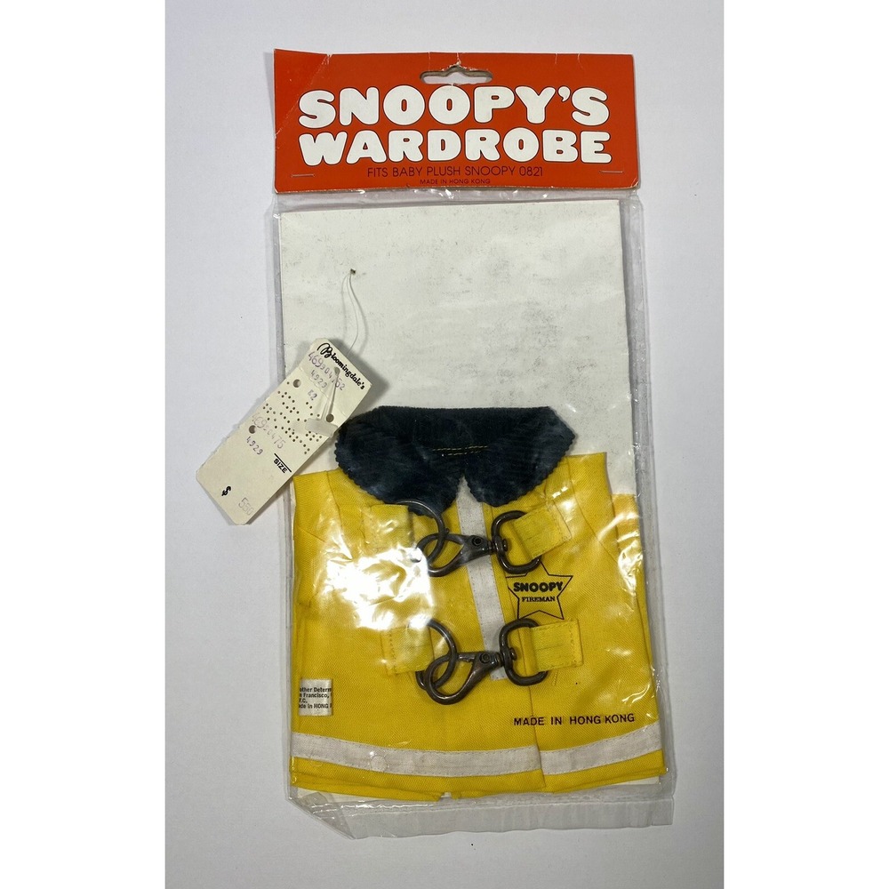 NIP Baby Snoopy Clothes Outfit Plush Stuffed Animal Fireman Firefighter #4929 - Picture 2 of 2